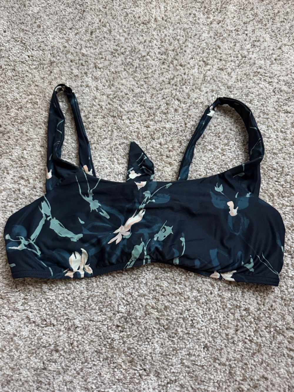 Floral Black & Green Bralette - Women's Intimates